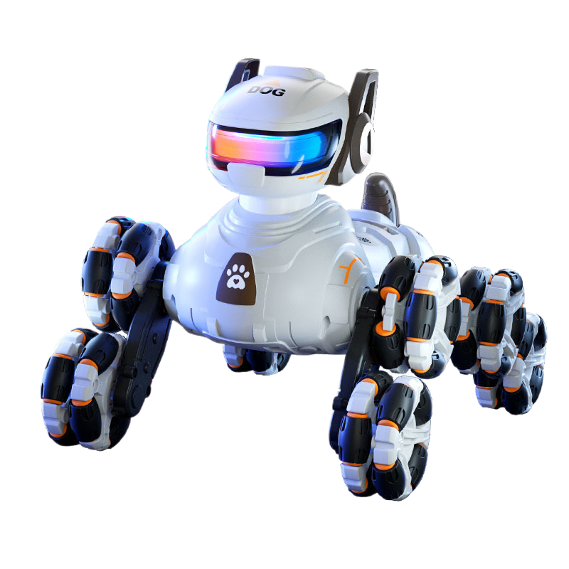 Eight-wheeled stunt transformable robot dog