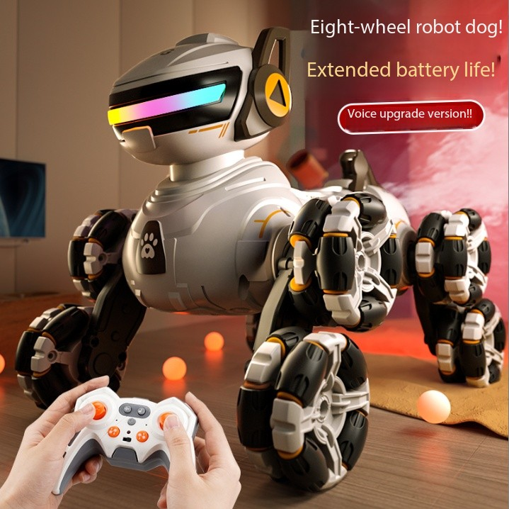 Eight-wheeled stunt transformable robot dog