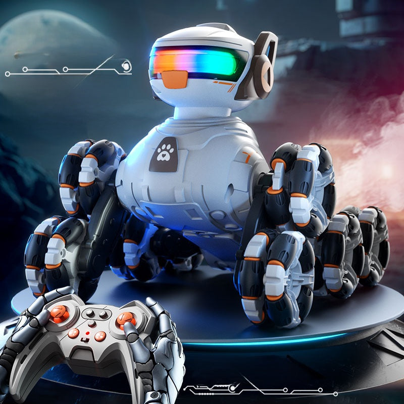 Eight-wheeled stunt transformable robot dog