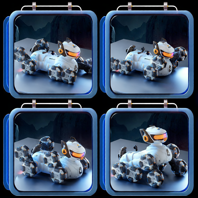 Eight-wheeled stunt transformable robot dog